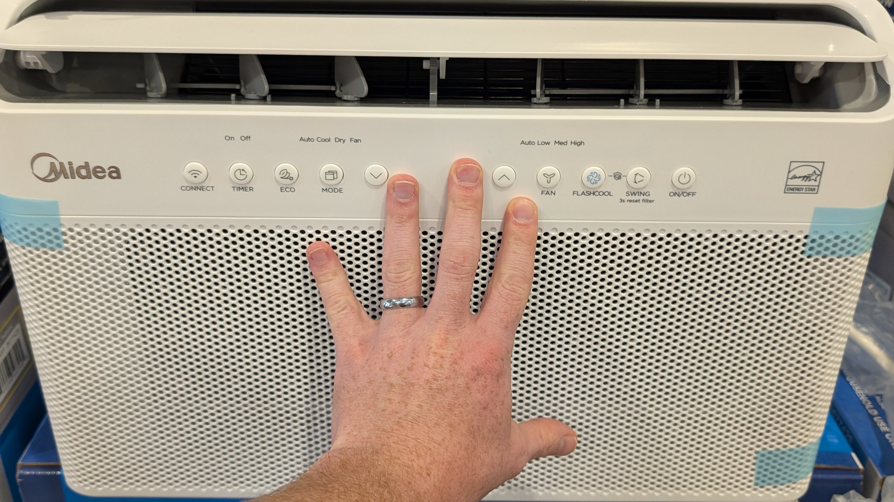 A window mounted air conditioner